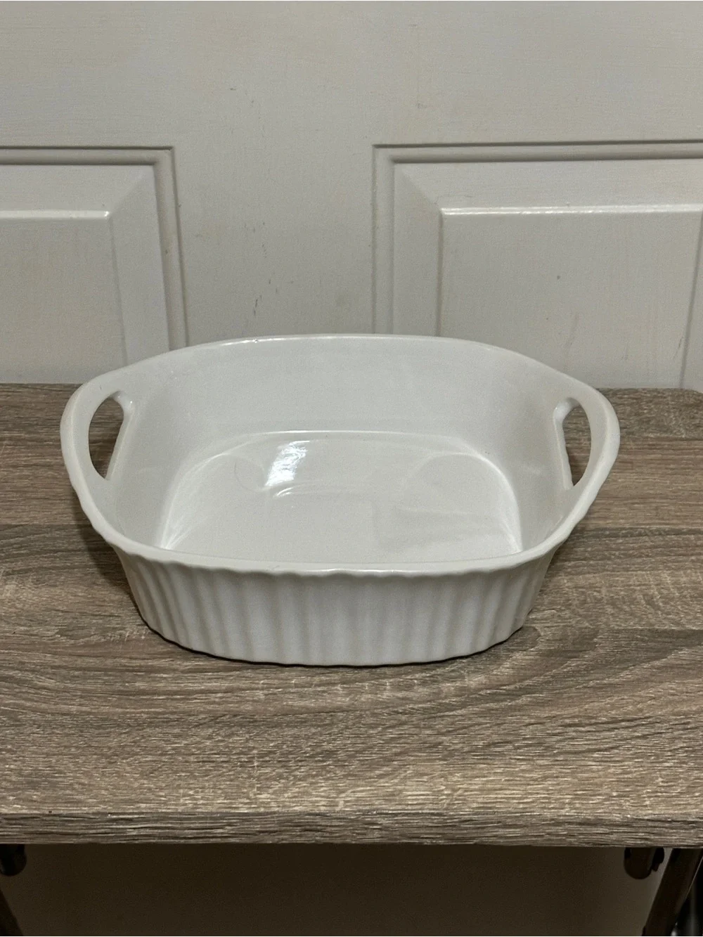 Corning Ware French White Ribbed Square 2 Qt 8